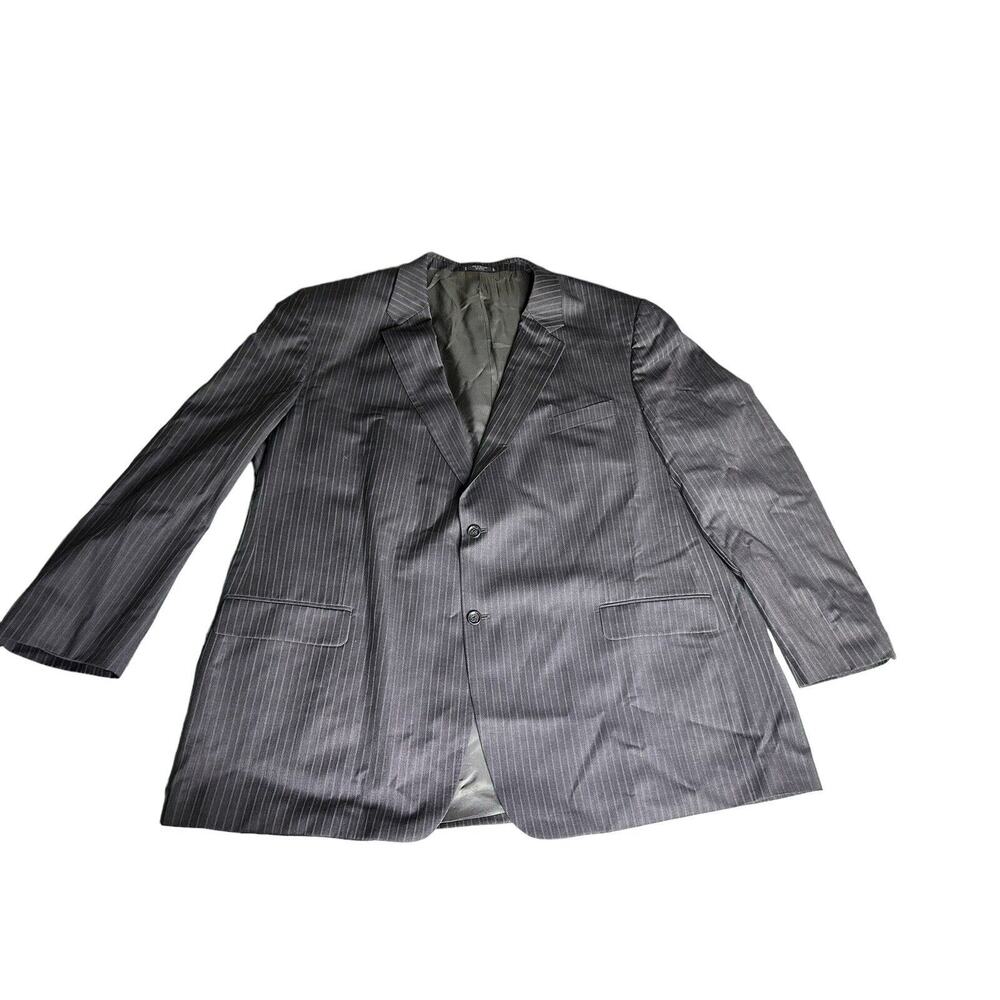 JONES NEW YORK Blazer Mens JNY Gray Pinstripe Wool 2 Button Jacket